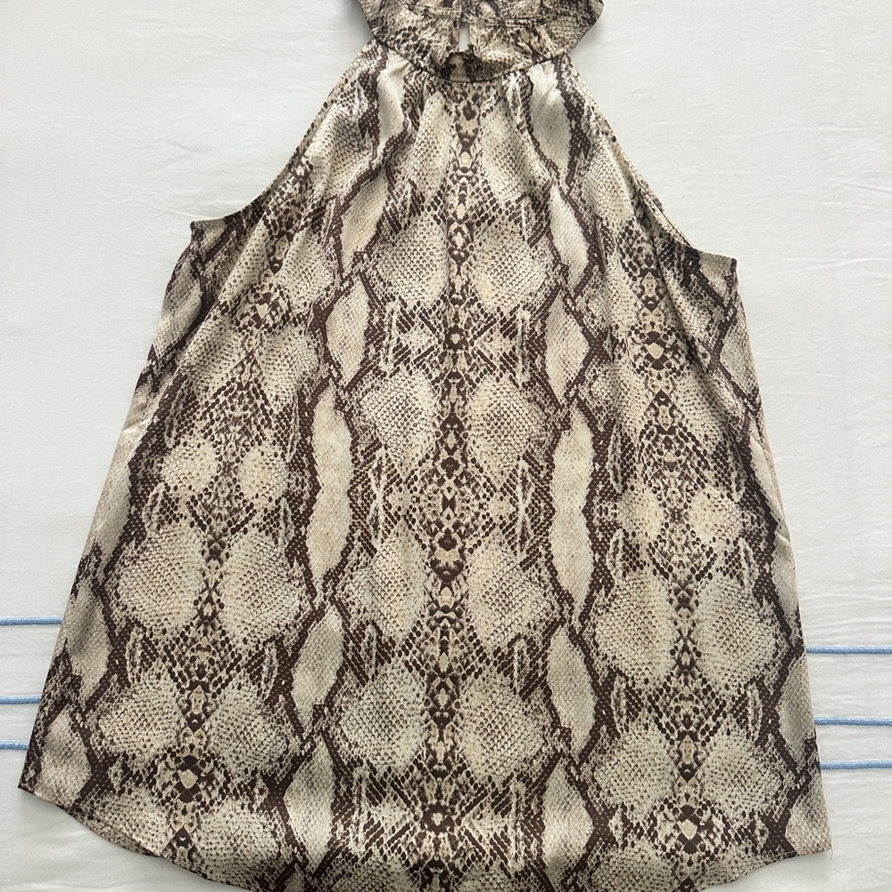 White House Black Market Snake Print Halter Top